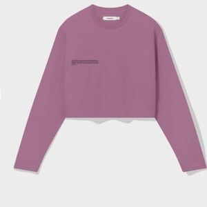 Pangaia plum purple long sleeve crop top size small